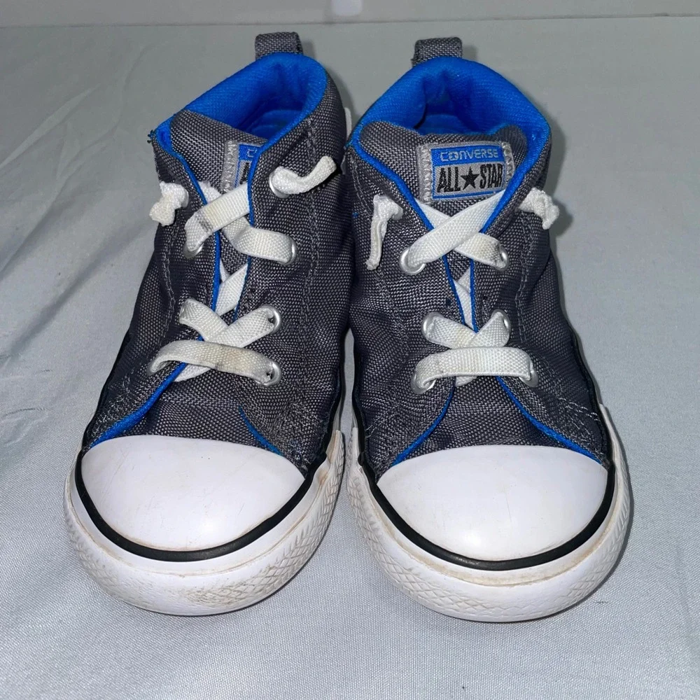 Converse Chuck Taylor All Star Axle Mid Gray Blue Infant Toddler Shoes Size 9